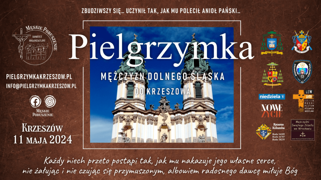 Baner z zapowiedzią pielgrzymki